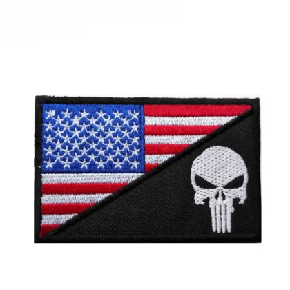 Wholesale Machine Embroidered Flag Patches USA Punisher Sparta Pattern