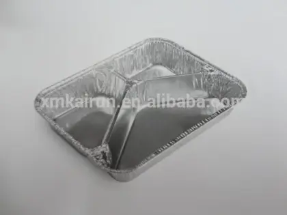Disposable aaluminium foil tray 3 compartments/aluminium foil food tray/3 compartment tray