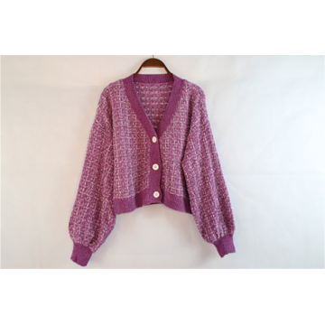 Mesdames Purple Treen Cardigan Wholesale