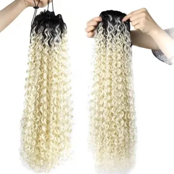 Hot Selling Wavy Synthetic Ponytail Extensions Clip-in Ponytail Drawstring Natural Hair Extension Heat Resistant Hair