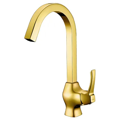 Polished Solid Brass Kitchen Single Lever Faucet