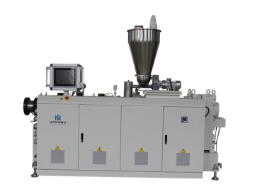 Counter-rotating conical high-efficiency twin-screw extruder