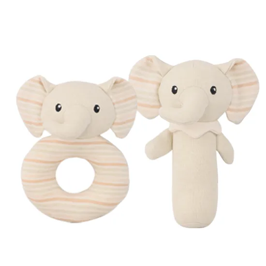 Soft Plush Rattles for Newborn Babies - Hand Grip Toys & Stuffed Animal Figurines