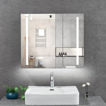 Banyo için Akıllı LED Alüminyum Ayna Dolabı