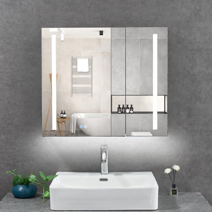 Banyo için Akıllı LED Alüminyum Ayna Dolabı
