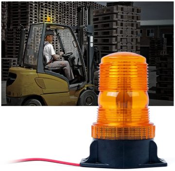 30 LED Amber Forklift Beacon Strobe Light - Safety Warning Flashing Lights for 10-110V Vehicles