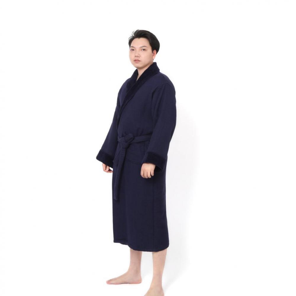 Cotton Waffle Velour Spa Robe Bathrobe