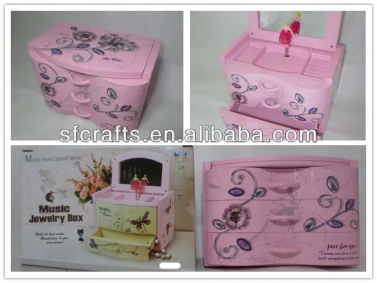 2014 New Plastic Ballerina Musical Jewelry Boxes