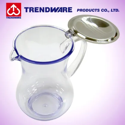 Restaurant SAN Plastic Water Pitcher with Stainless Steel Lid