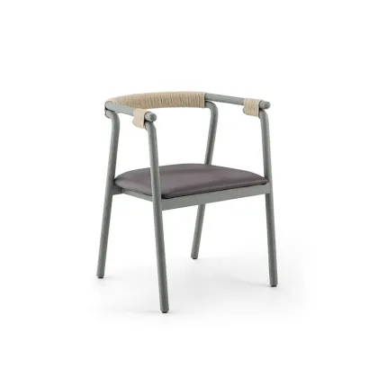 Solid wood dining chair in natural color