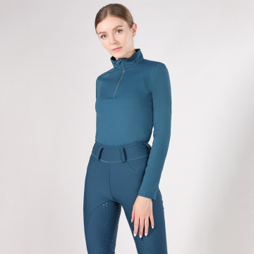 Blue Green Horse Riding Clothing Women Tops