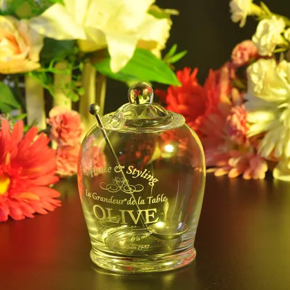 Hand made anchor glass jar with lid