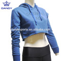 Blue Crop Top Running Hoodie For Women