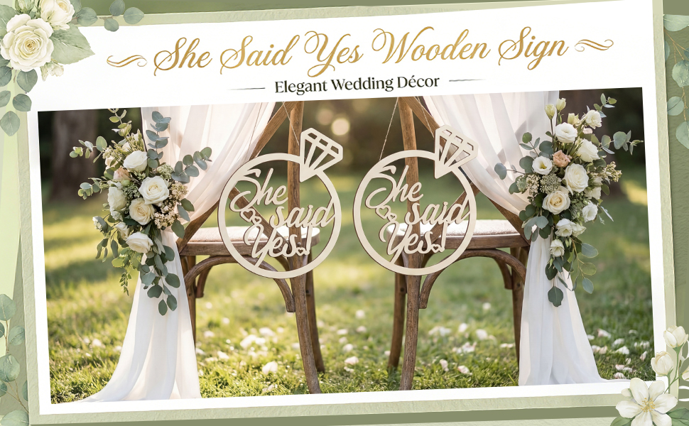 Laser Cut Diamond Ring She Said Yes Wooden Sign