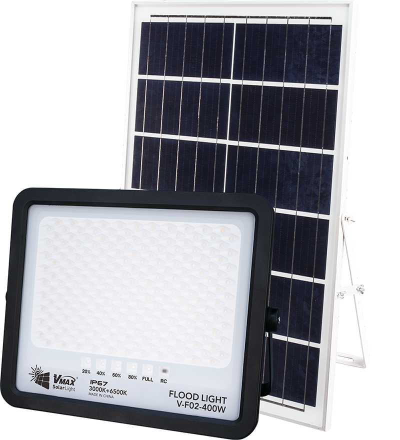 Solar flood light for riverside