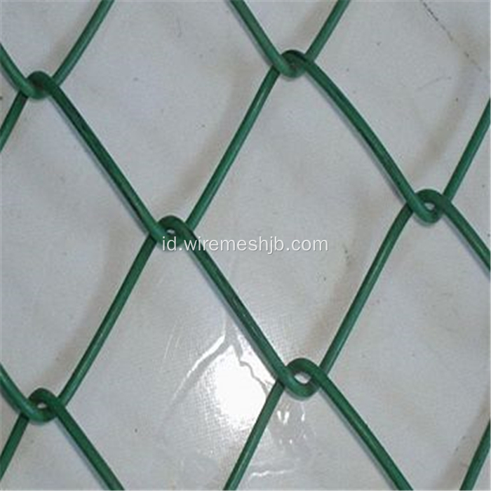 Green PVC Dilapisi Chain Link Fence / Diamond Wire Mesh