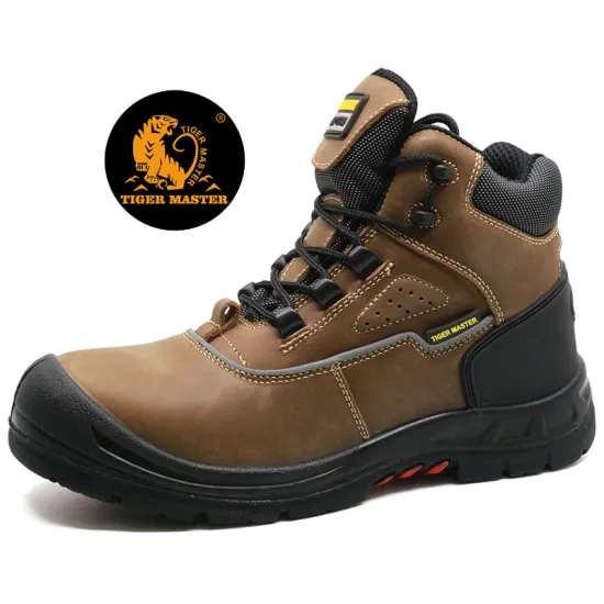 Oil acid resistant leather work safety boots