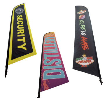 Sunshine Exhibition: Waterproof Double-Sided Printing Teardrop Feather Beach Flags for Outdoor Events