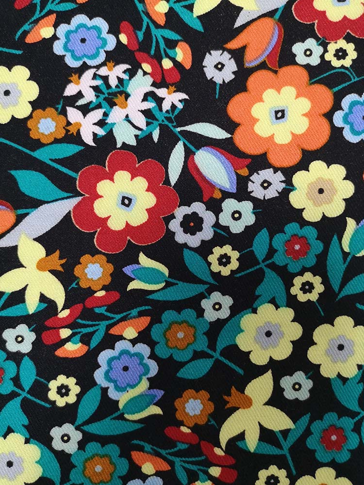 Small Flower Rayon Twill 3024S Printing Woven Fabric