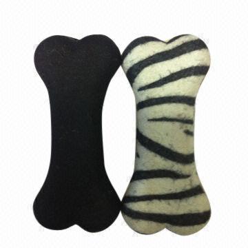 Zebra tennis bone for pet chewing and playing