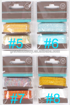 Wholesale Colorful Elastic Ribbons And Glitter Elastic Ribbons For Girl's Hair Accessories