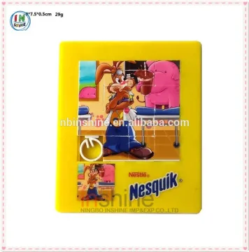 Custom plastic sliding puzzle game toy for kids , promotion toys