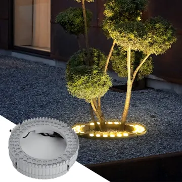 Waterproof RGB LED Palm Tree Ring Light 3W/6W for Garden Landscape with Warm White 3000K Die-Cast Aluminum