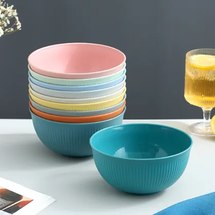 Eco-Friendly Reusable Wheat Straw Cutlery Cereal Bowl Set