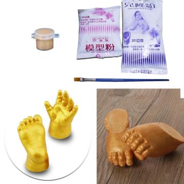 Baby 3d Hand +foot Print Mold Powder +gypsum+brush Plaster Casting Kit Handprint Footprint Keepsake Baby Growth Memorial Gift