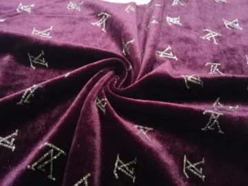 2016 top grade hot sales Knit 95% Polyester 5%Spandex KS Spun Velvet Fabric with metallic