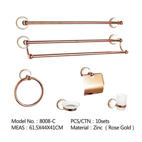 Hot Selling Hotel Balfour 6pcs In-wall Gold Bathroom Accessory Set Bathroom Accessories