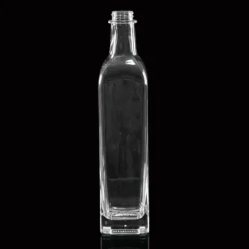 Clear Screw Top Long Neck Glass Bottle French Square Bottles 250 ML