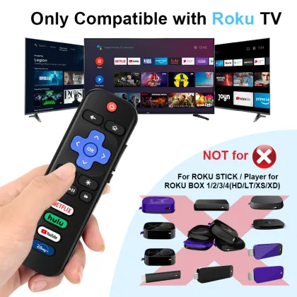 RC280 RC282 TV Remote Control Compatible with Roku, TCL, Hisense, Element, Insignia & JVC Smart TVs