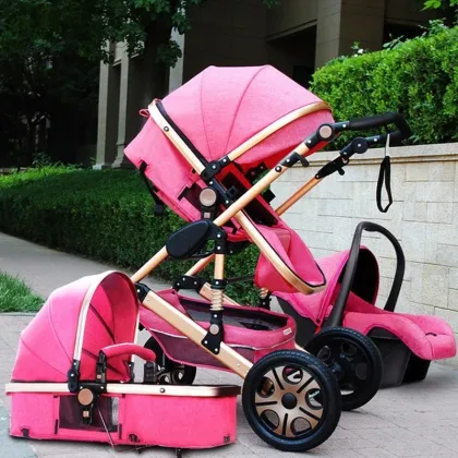 High Landscape Luxury Infant 3 In 1 Stroller Baby Stroller Carriage Basket Four Wheels Stroller Baby Safe Seat Baby Trollet