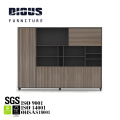 European style office use boss room golden eucalyptus foshan factory wood file cabinet