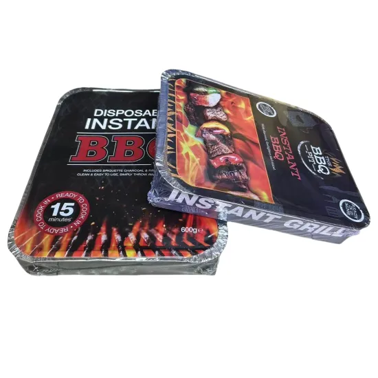 Portable Outdoor BBQ Grill: S 27x22cm Garden Camping Charcoal Instant Grill with Disposable Option