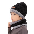 2019 New Winter Children Knitted Hat Ring Scarf Sets Kids Warm Baby Plus Velvet Thick Soft Cap Boys Girls Fleece Lining Beanies