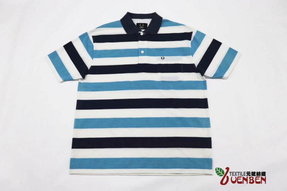 60%Cotton 40%Poly YD Jacquard Stripe Short Sleeve