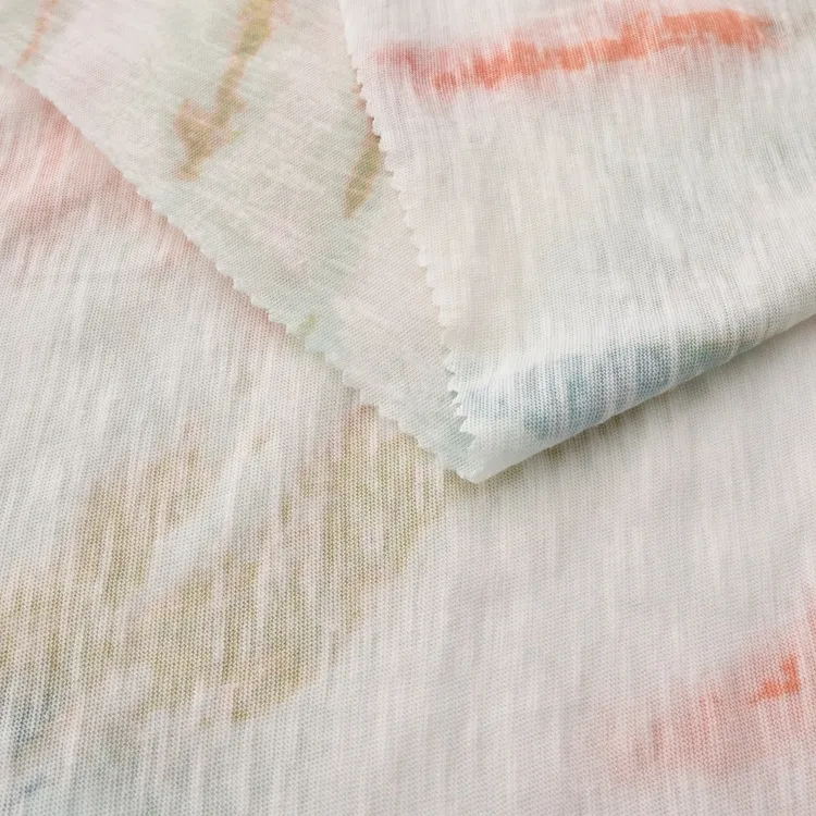 ผ้าฝ้าย 100% ถักพิมพ์ผ้าเจอร์ซีย์เดี่ยวสำหรับเสื้อผ้าผู้หญิง