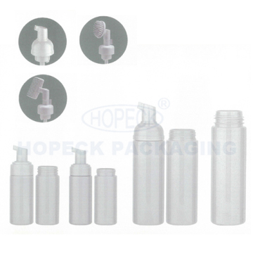 round shape cosmetic foam pump bottle with applicators 50ml,150ml,200ml