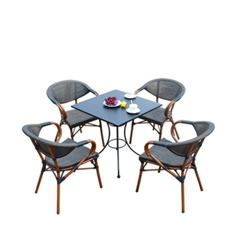 Youya Outdoor Aluminum Garden Furniture French Bistro Table Sets for Big Family