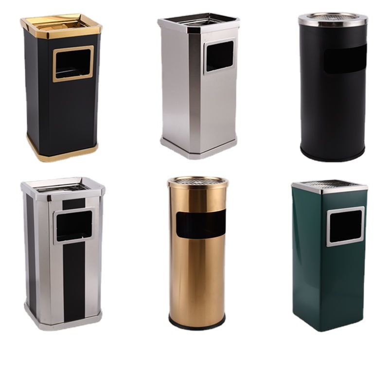 Stainless Steel Top Open Ashtray Trash Can