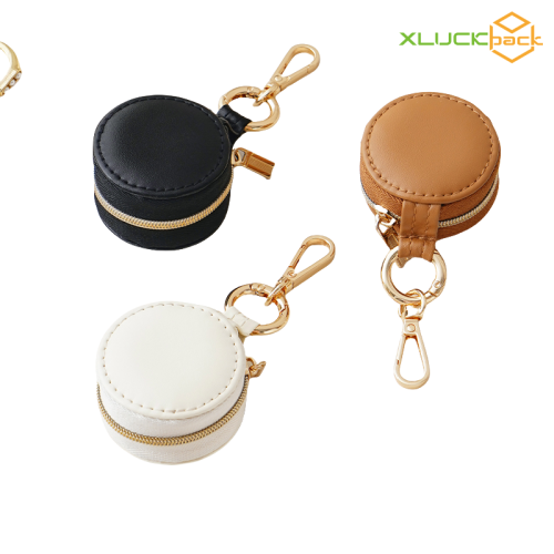 Portable mini Travel Round Velvet jewelry bag