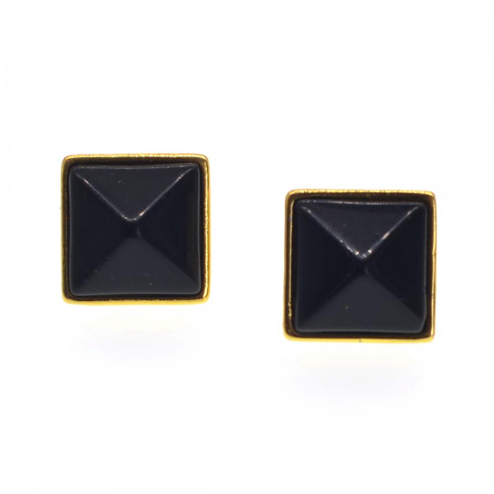 Onyx noir anniversaire pierre boucles d&#39;oreilles