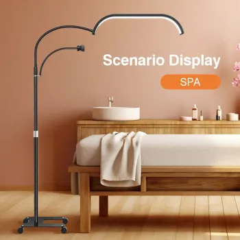 Half Moon Light Ring Lamp for Beauty Salon: LED Eyelash Extension and Eyebrow Tattoo Floor Lamps