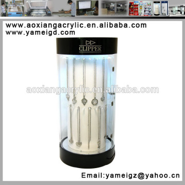 Hot sale earring eariing stand rotating high end jewelry displays with light