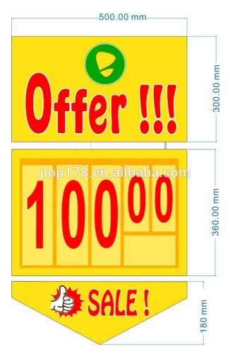 plastic price display board, price sign board, flip chart