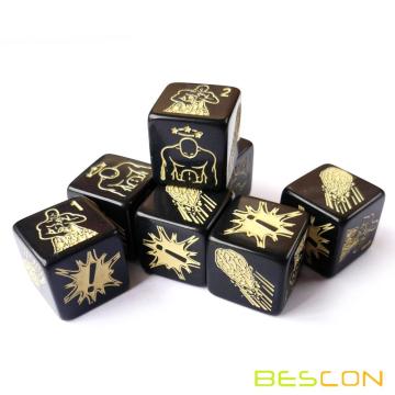 Promotional Custom à 6 côtés de jeu en plastique de jeu de dice dés parti de fête