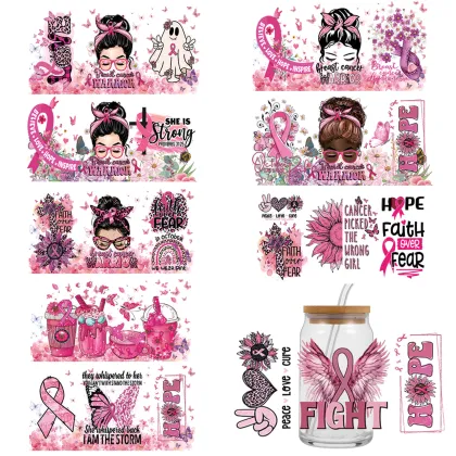 Wholesale Fashion 16oz Libbey Glass Waterproof 3D Transfer Stickers for Fall Cups