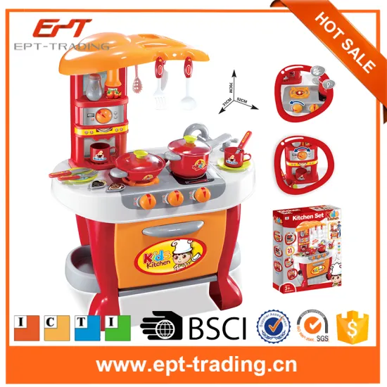 Happy kids pretend play toy fashion kitchen set cooking game toy